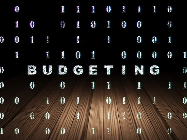 Концепция бизнеса: бюджетирование в гранж темной комнате — стоковое фото