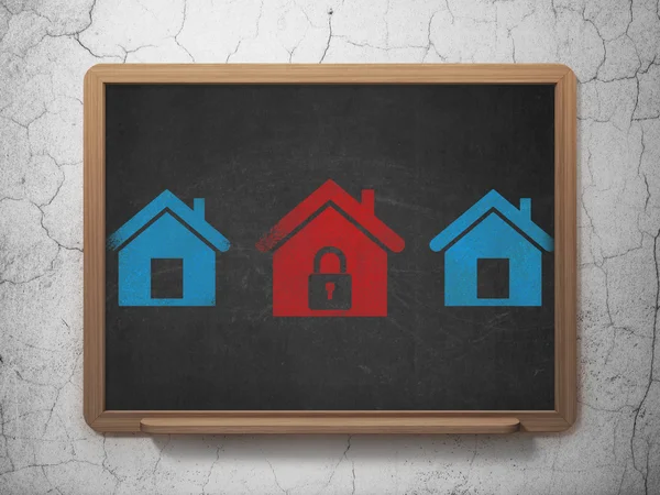 Privacy concept: home icon on School Board background — Stock Photo, Image