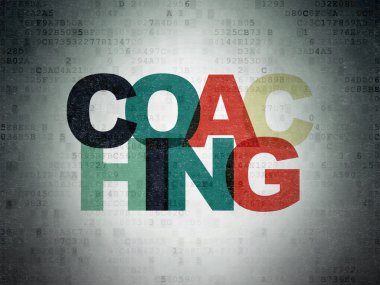 Eğitim kavramı: dijital kağıt arka plan üzerinde koçluk