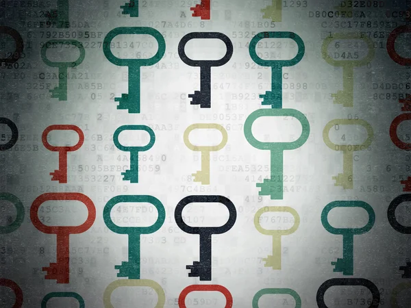 Sicherheitskonzept: Schlüsselsymbole auf digitalem Papierhintergrund — Stockfoto