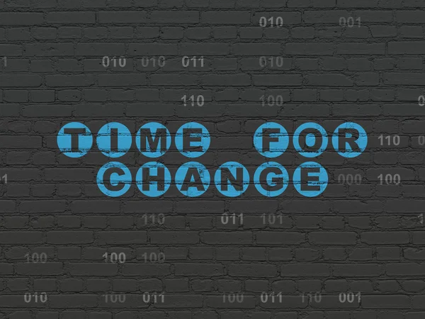 Concept de temps : Temps pour le changement sur fond de mur — Photo