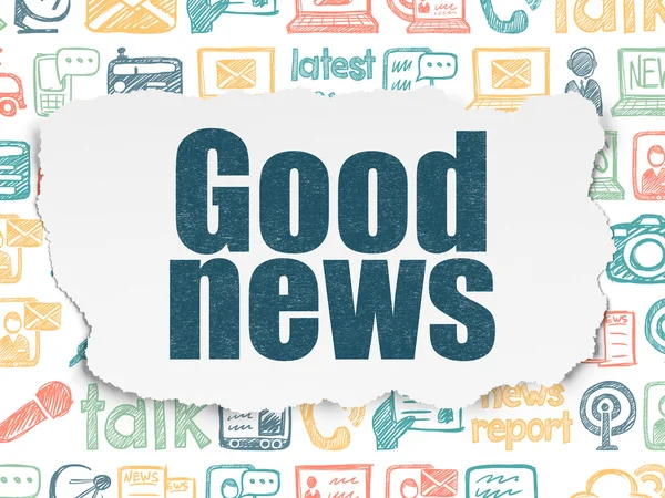 News concept: Good News on Torn Paper background — Stock Photo, Image