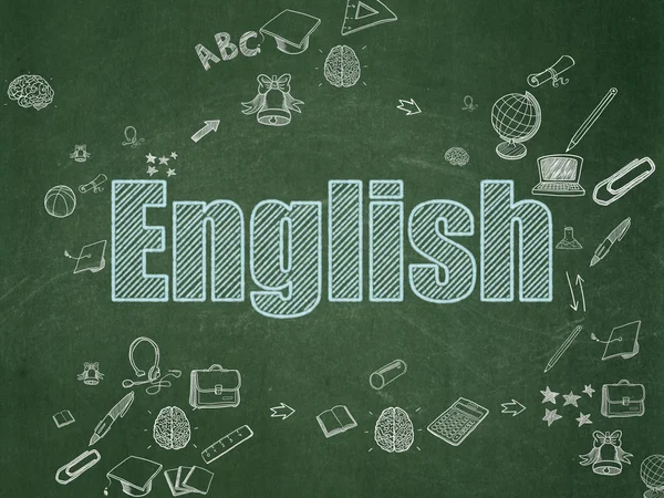 Bildungskonzept: Englisch im Hintergrund des Schulausschusses — Stockfoto