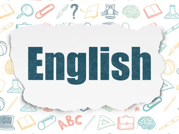 Education concept: English on Torn Paper background — Stock Photo, Image