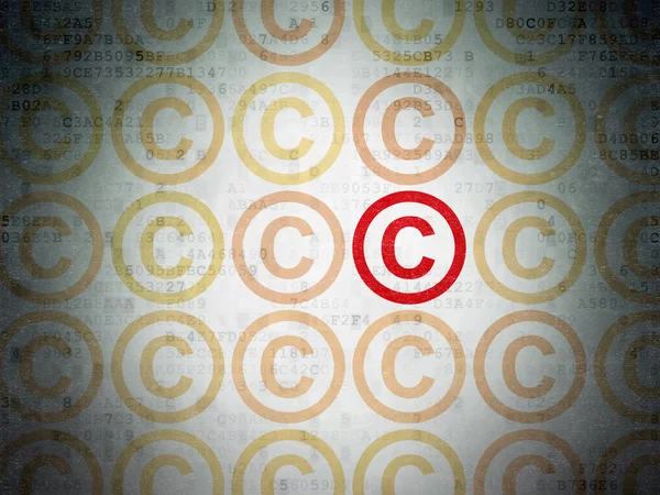 Conceito de lei: ícone de direitos autorais em fundo de papel digital — Fotografia de Stock
