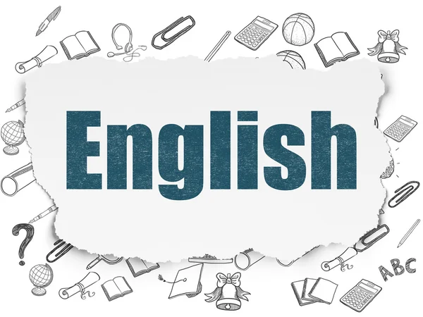 Education concept: English on Torn Paper background — Stock Photo, Image