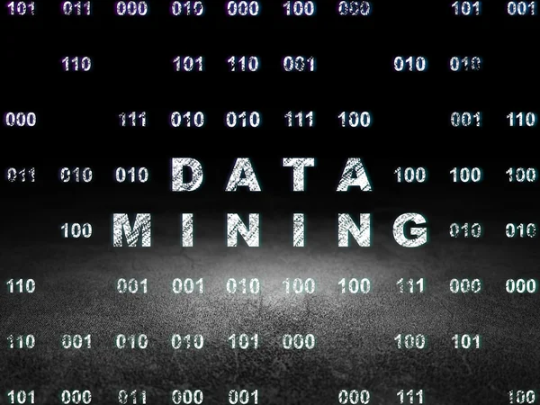 Data koncept: Datamining i grunge mörkt rum — Stockfoto