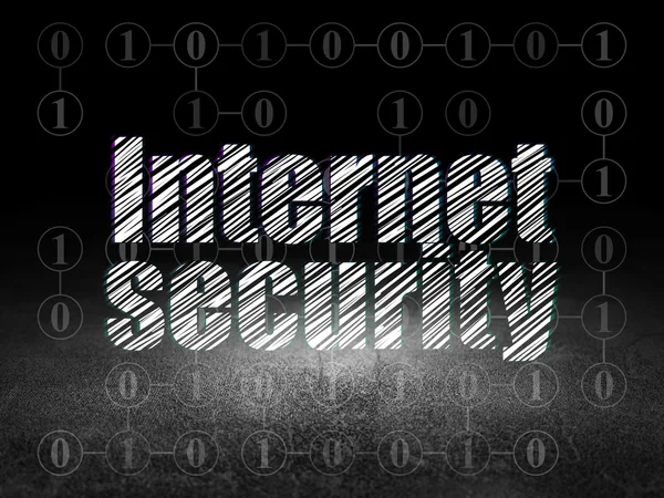 Concepto de protección: Internet Security in grunge dark room —  Fotos de Stock