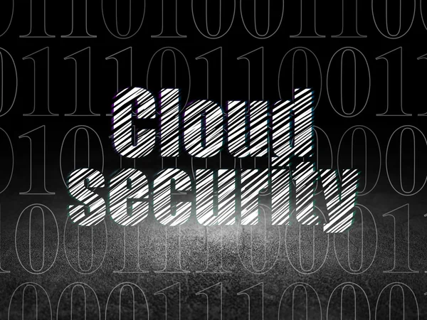Concepto de seguridad: Cloud Security en sala oscura grunge — Foto de Stock