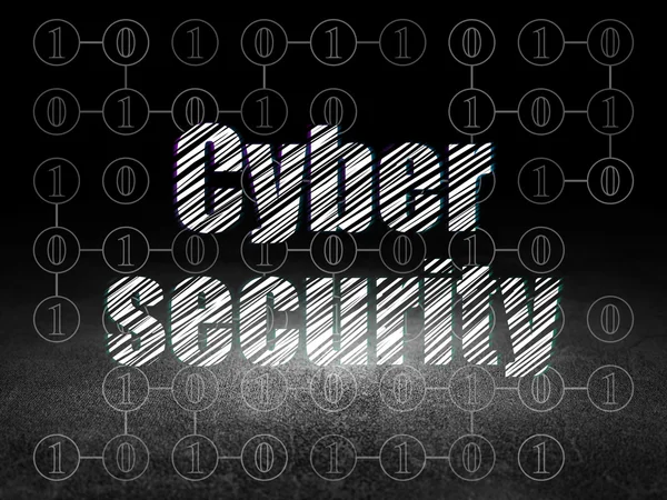 Concept de protection : Cybersécurité dans une pièce sombre grunge — Photo