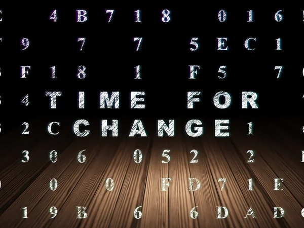 Konsep garis waktu: Waktu untuk Perubahan di ruang gelap — Stok Foto