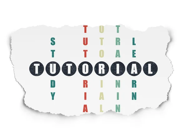 Concepto educativo: tutorial de palabras para resolver crucigramas — Foto de Stock