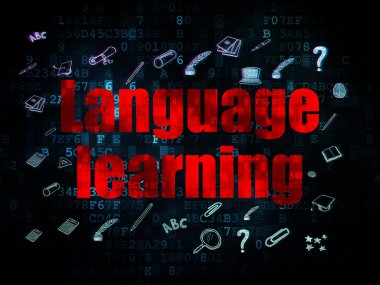 Eğitim kavramı: dijital arka plan üzerinde dil öğrenme