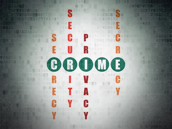 Safety concept: word Crime in solving Crossword Puzzle — Stock Photo, Image