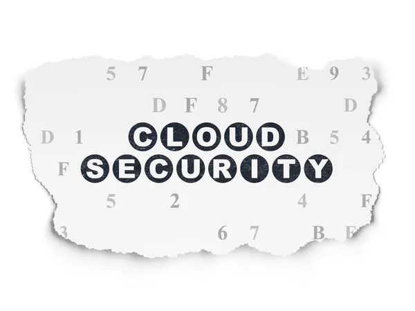 Säkerhetskoncept: Cloud Security på sönderrivet papper bakgrund — Stockfoto