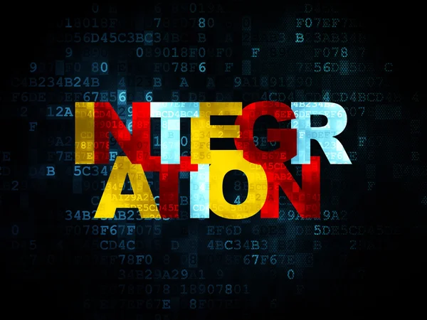 Pénzügyi fogalom: integráció a digitális háttér — Stock Fotó