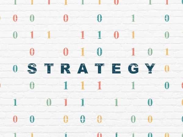 Finansiering koncept: Strategi på vägg bakgrund — Stockfoto