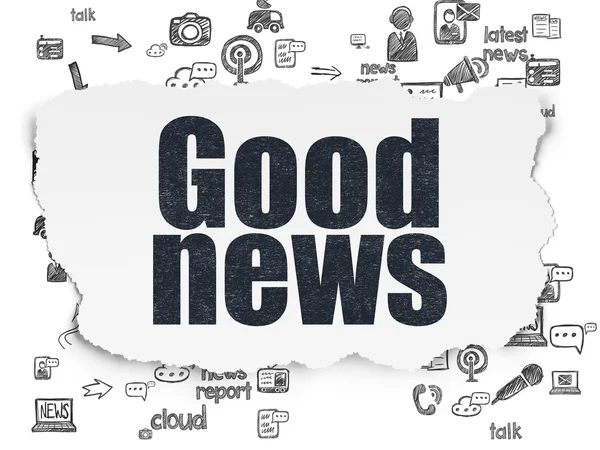 News concept: Good News on Torn Paper background — Stock Photo, Image