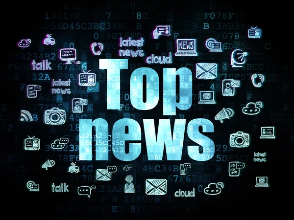 News concept : Top News sur fond numérique — Photo