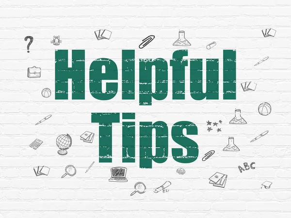 Education concept: Helpful Tips on wall background — Stock Photo, Image