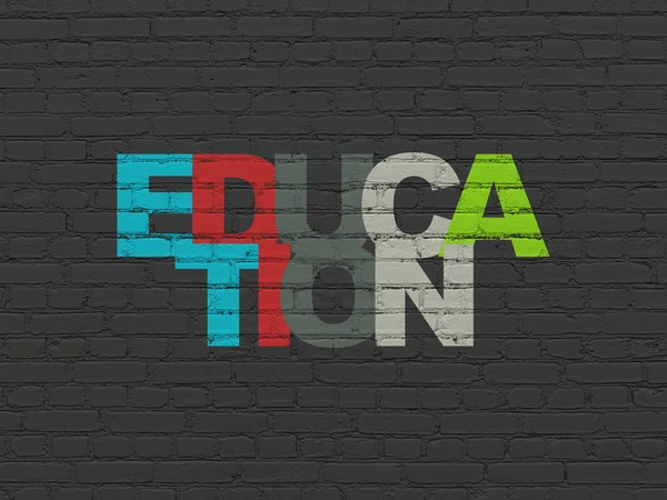 Concepto educativo: Educación en el fondo de la pared —  Fotos de Stock