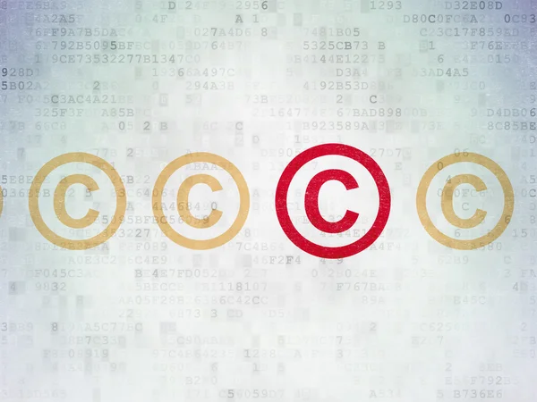 Law concept: copyright icon on Digital Paper background — Stock Photo, Image