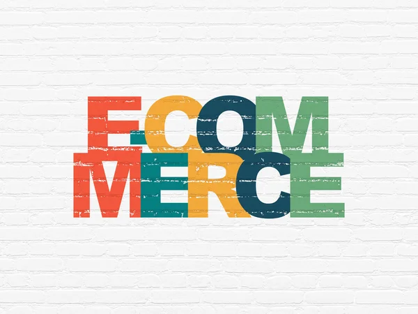 Concetto di finanza: e-commerce su sfondo wall — Foto Stock
