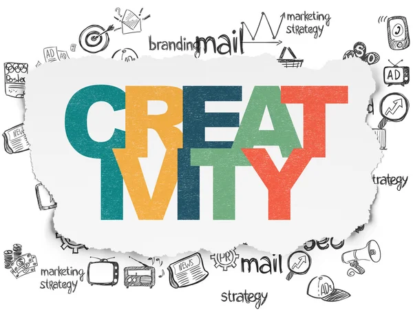 Advertising concept: Creativity on Torn Paper background — Stock Photo, Image