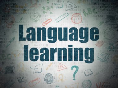Eğitim kavramı: dijital kağıt arka plan üzerinde dil öğrenme