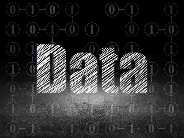 Informatie concept: gegevens in grunge donkere kamer — Stockfoto