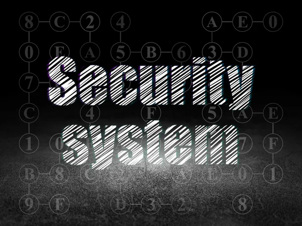 Soukromí koncept: bezpečnostní systém v temné místnosti grunge — Stock fotografie