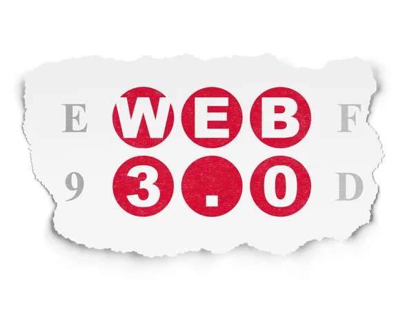 Concetto di Web design: Web 3.0 su sfondo carta strappata — Foto Stock