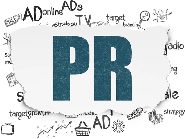 Marketing concept: Pr op gescheurd papier achtergrond — Stockfoto