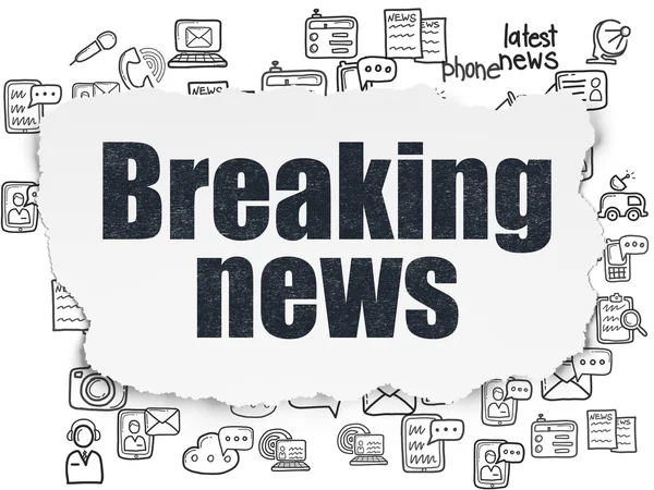 News concept: Breaking News on Torn Paper background — Stock Photo, Image