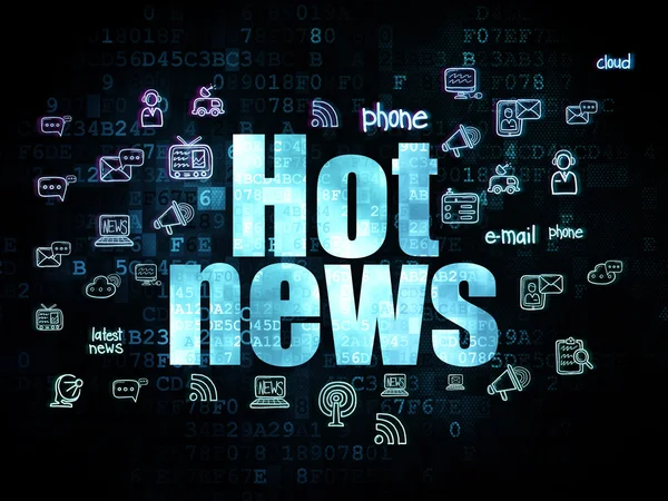 Concetto di notizie: Hot News su sfondo digitale — Foto Stock