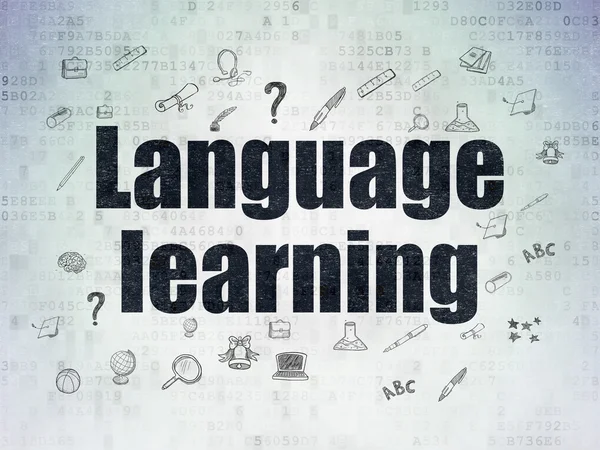 แนวคิดการศึกษา: การเรียนรู้ภาษาเกี่ยวกับพื้นหลังกระดาษดิจิตอล — ภาพถ่ายสต็อก