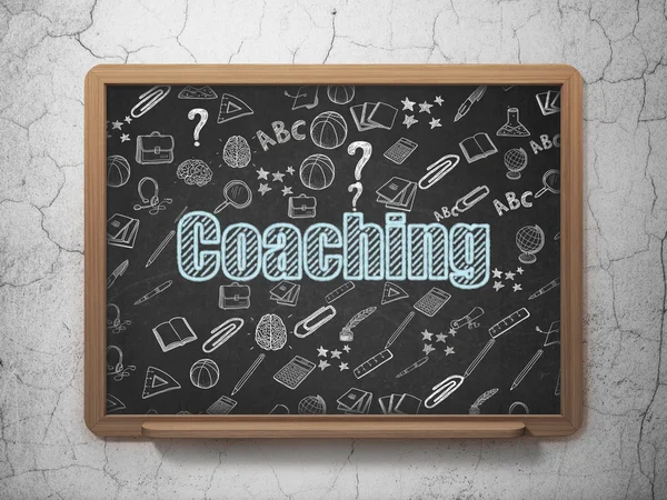 Education concept: Coaching on School Board background — Stock Photo, Image