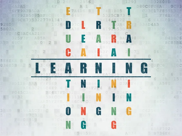 Concepto de educación: palabra Aprender en la resolución de crucigramas —  Fotos de Stock