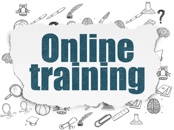 Education concept: Online Training on Torn Paper background — Stock Photo, Image