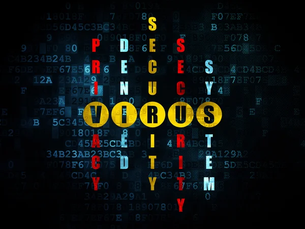 Security concept: word Virus in solving Crossword Puzzle — Stock Photo, Image