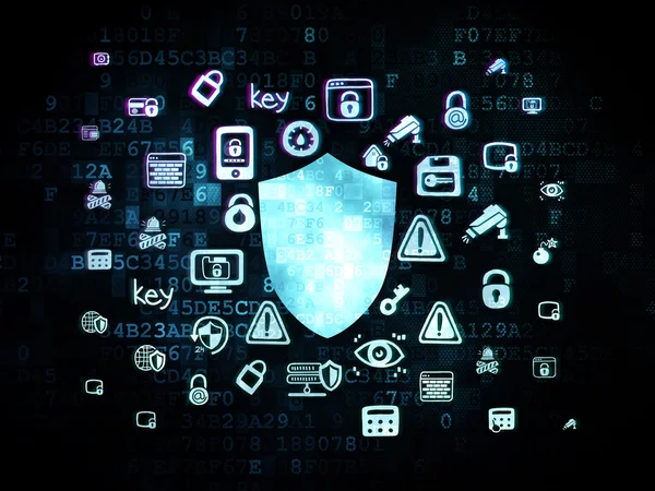 Safety concept: Shield on Digital background — Stock Photo, Image