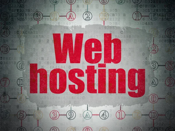 Conceito de Web design: Web Hosting em fundo de papel digital — Fotografia de Stock
