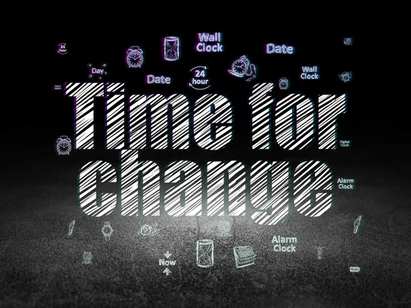 Concept de temps : Le temps du changement dans la chambre noire grunge — Photo