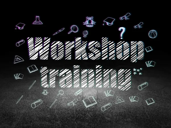 Education concept: Workshop Training in grunge dark room