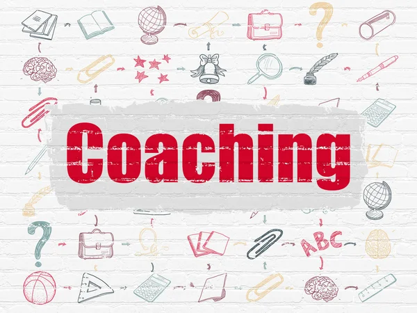 Concepto educativo: Coaching en el fondo de la pared —  Fotos de Stock