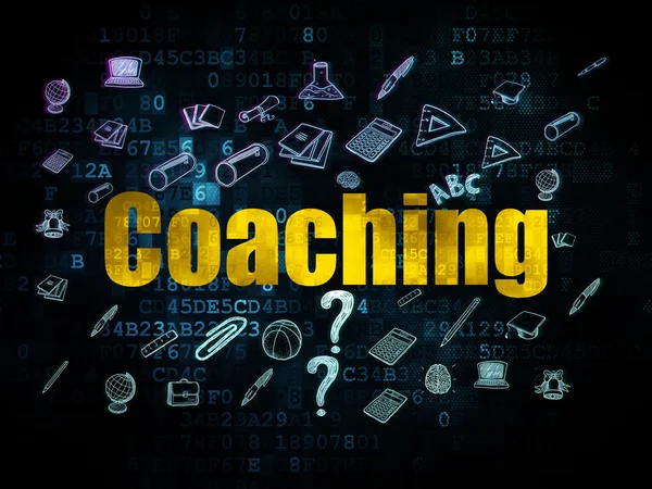 Utbildning koncept: Coaching på digital bakgrund — Stockfoto