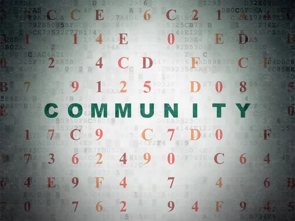 Sosyal ağ kavramı: dijital kağıt arka plan üzerinde topluluk — Stok fotoğraf