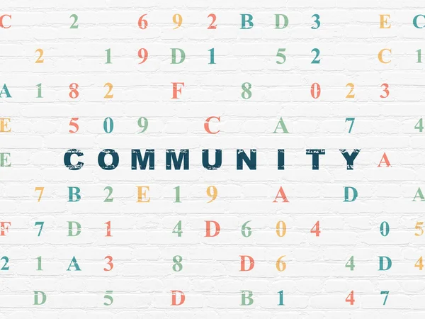 Social media concept: Community on wall background — Stock Photo, Image