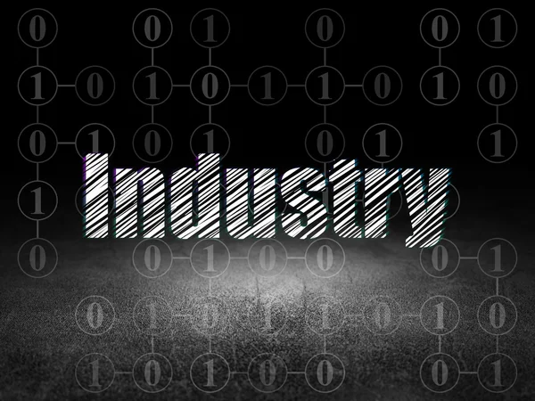 Finance concept: Industry in grunge dark room — Stock Photo, Image