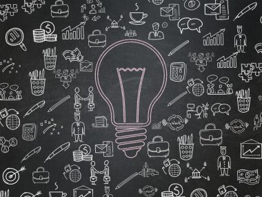 İş kavramı: ampul okul yönetimi arka plan üzerinde